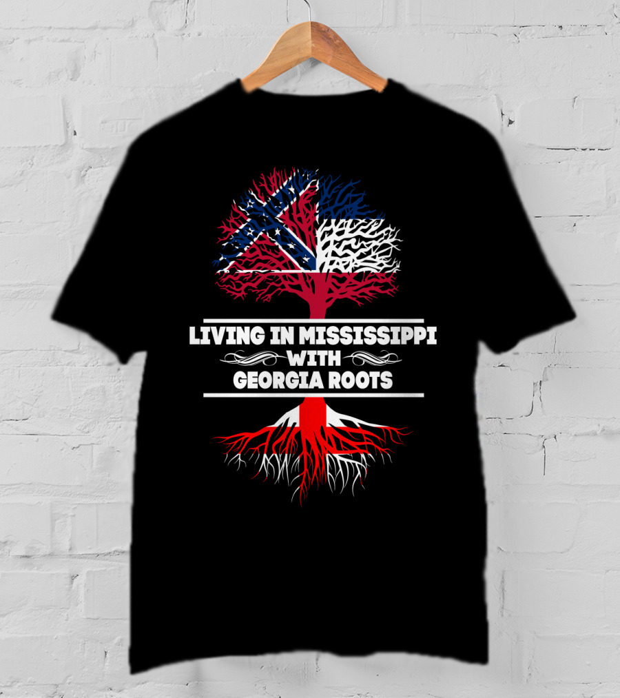 Mississippi State Flag Tree Symbolizing Georgia Roots Connection T-Shirt
