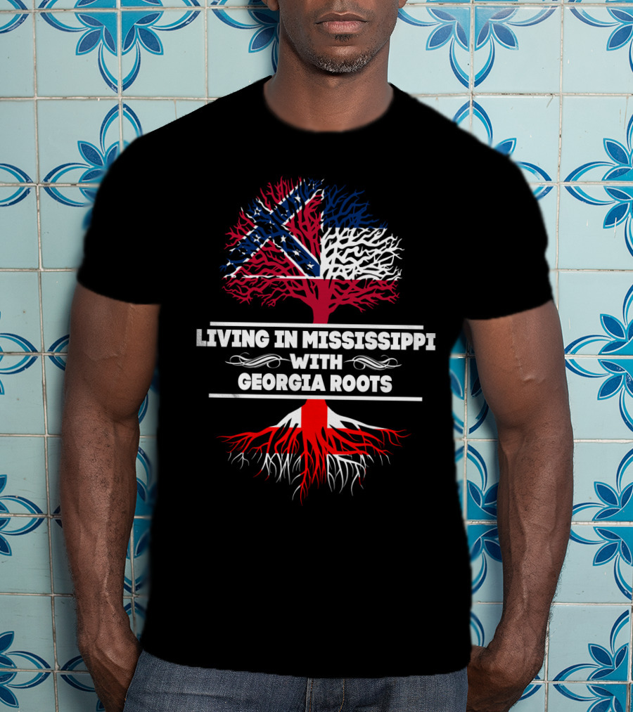 Mississippi State Flag Tree Symbolizing Georgia Roots Connection T-Shirt