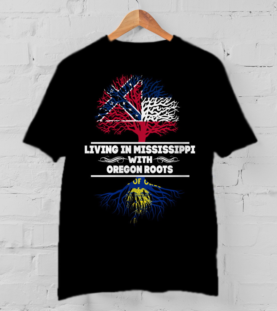 Transitioning To Mississippi With Deep Oregon Roots Historic Flag Inspiration T-Shirt