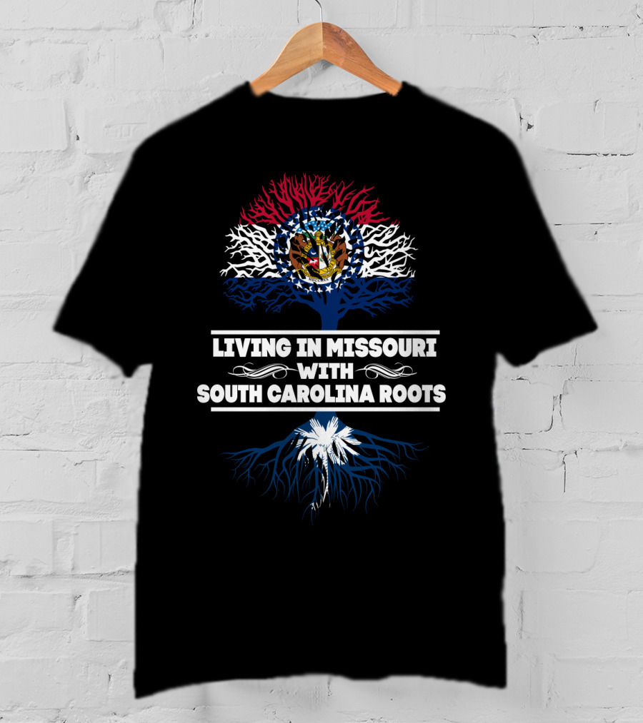 Missouri State Pride With South Carolina Roots Tree T-Shirt