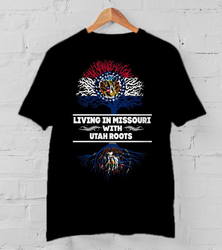 Missouri And Utah State Pride Tree Design Family Heritage Connection T-Shirt