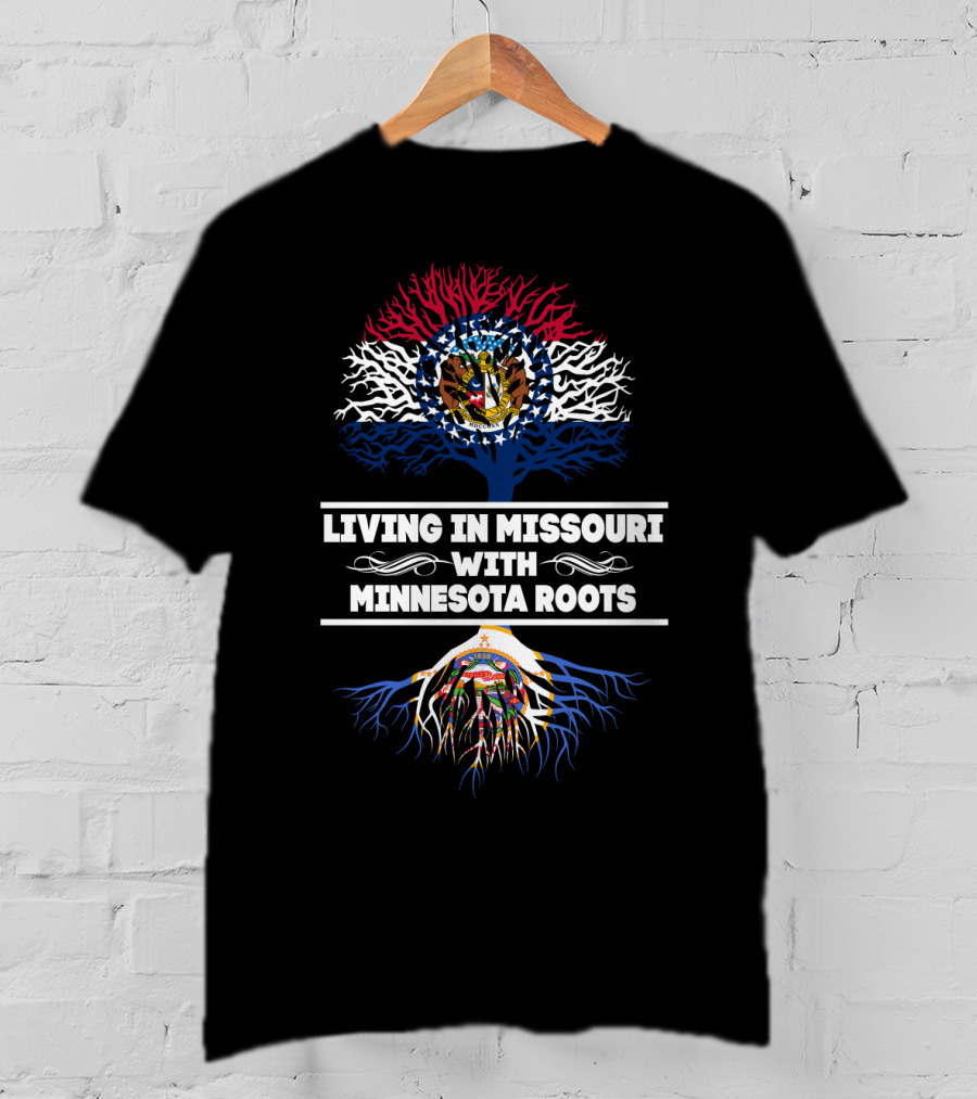 Missouri Pride Living With Deep Minnesota Roots State Flag Symbolism T-Shirt