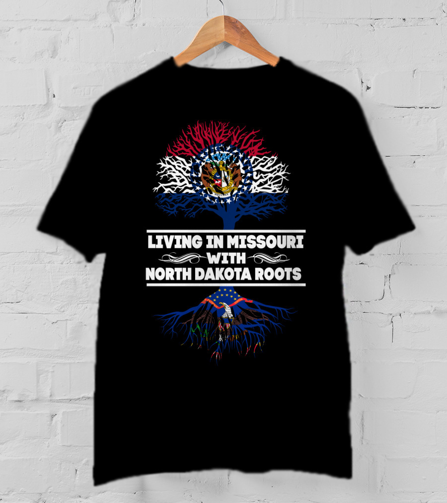 Missouri Pride With North Dakota Heritage Featuring State Symbols T-Shirt