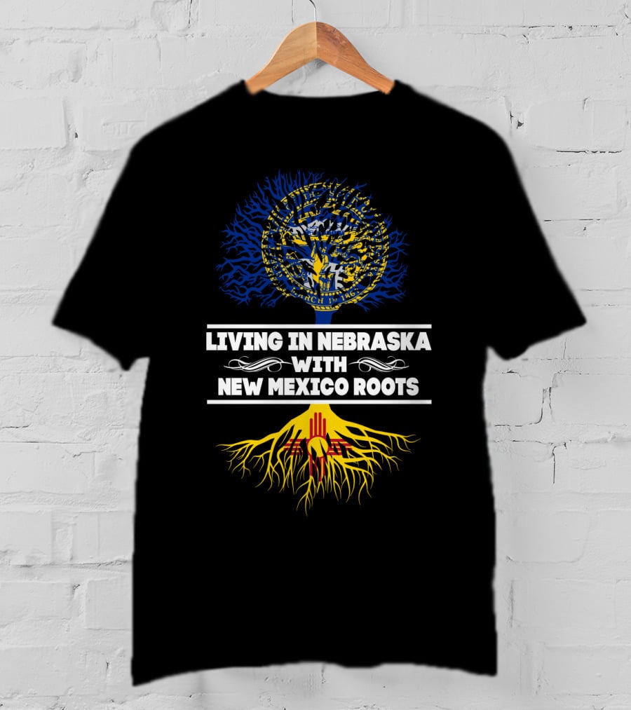 Nebraska Heritage With New Mexico Origins: State Seal And Zia Symbol Tree T-Shirt