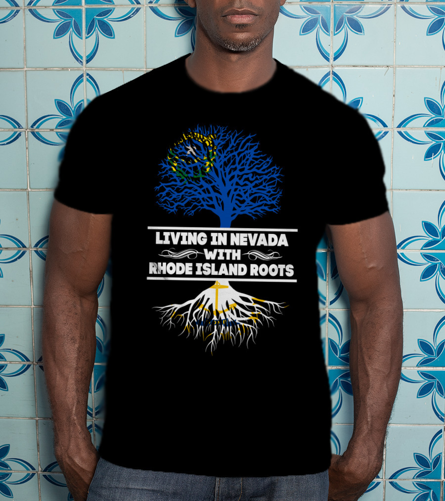 Nevada Resident With Deep Rhode Island Heritage Featuring Vibrant Tree T-Shirt