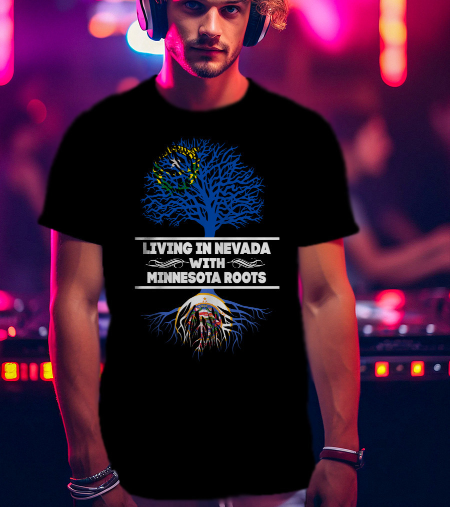 Nevada Residency With Deep Minnesota Heritage Showcased In Tree And Roots T-Shirt