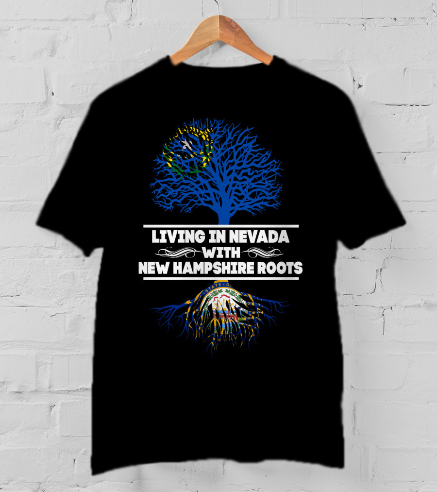 Nevada Lifestyle Blended With Deep New Hampshire Heritage And State Symbols T-Shirt
