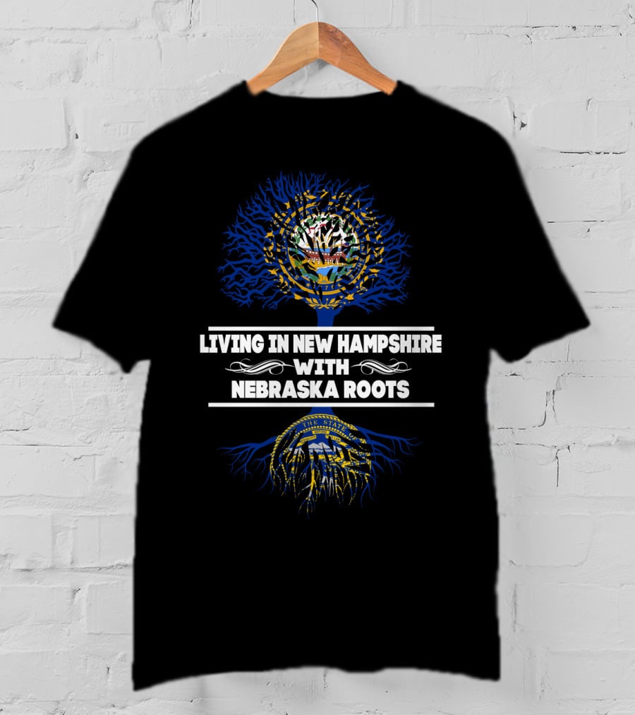 New Hampshire Life Nebraska Heritage Tree Design Featuring State Symbols T-Shirt