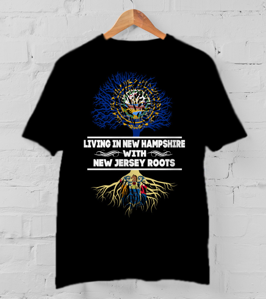 New Hampshire Living New Jersey Roots Tree With State Symbols T-Shirt