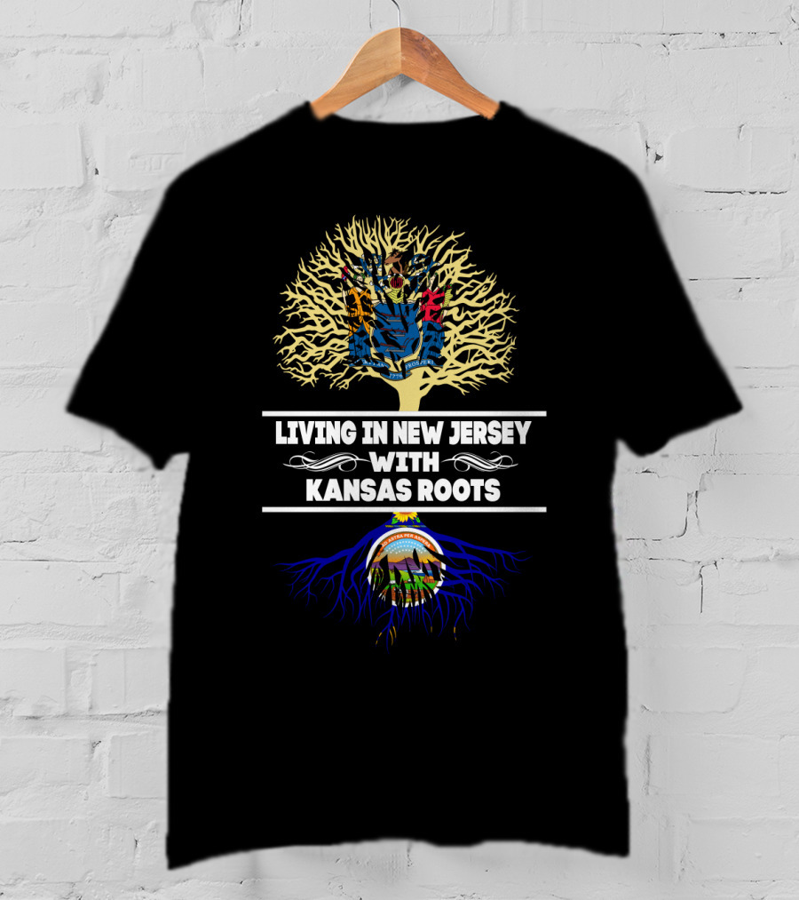 New Jersey Tree With Kansas Roots Symbolizing State Pride And Heritage T-Shirt
