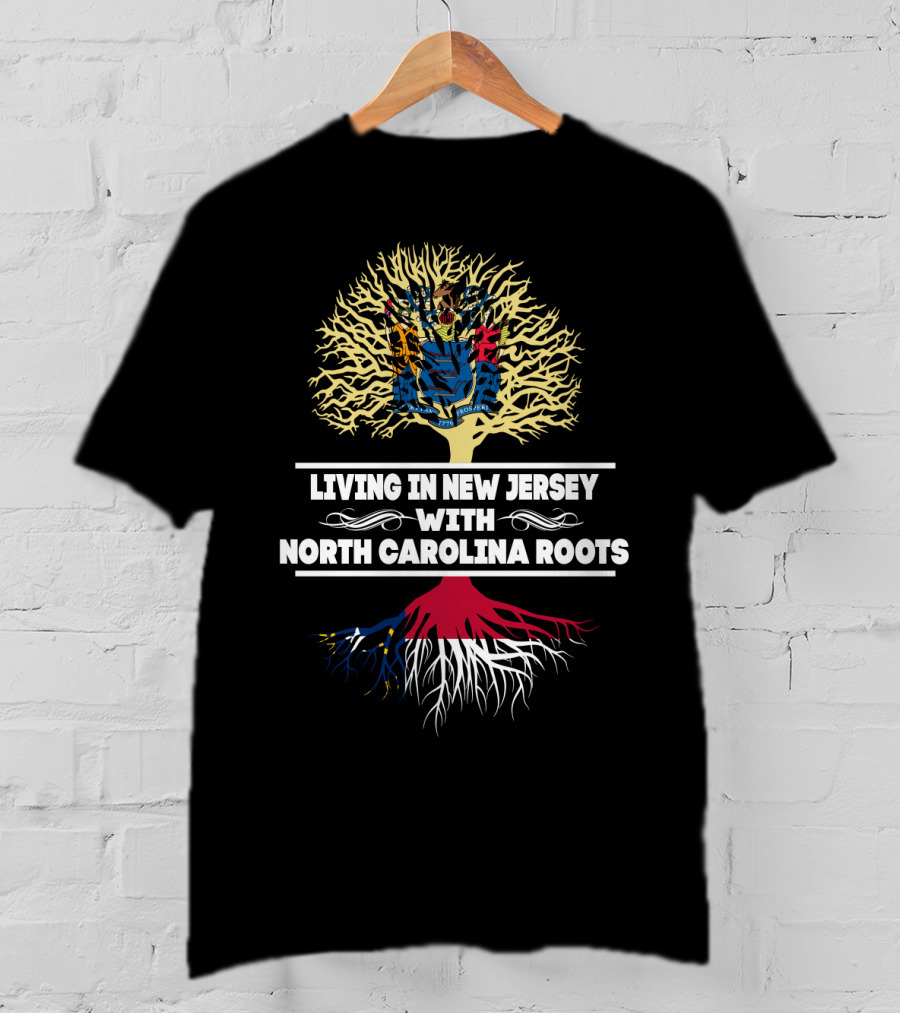 New Jersey Living North Carolina Roots Tree With State-Themed T-Shirt