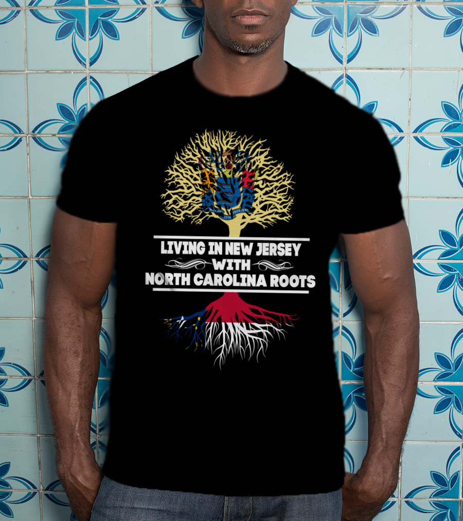 New Jersey Living North Carolina Roots Tree With State-Themed T-Shirt
