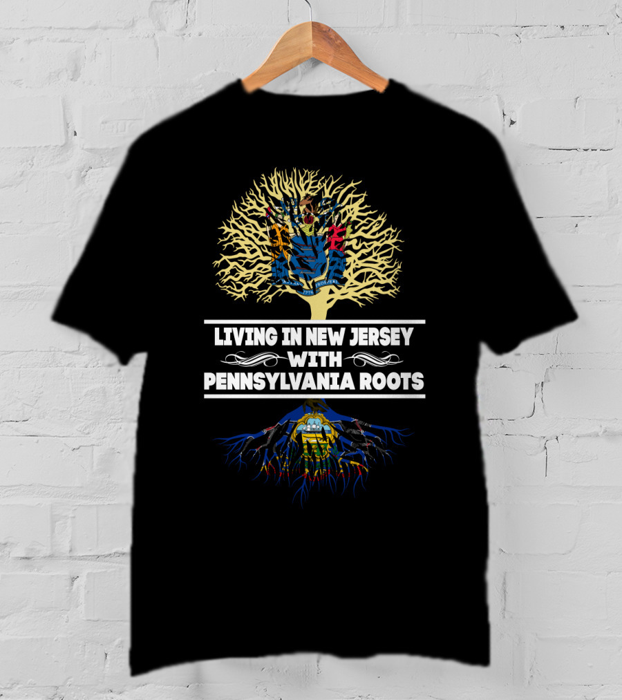 New Jersey Living Embracing Pennsylvania Ancestry Tree T-Shirt