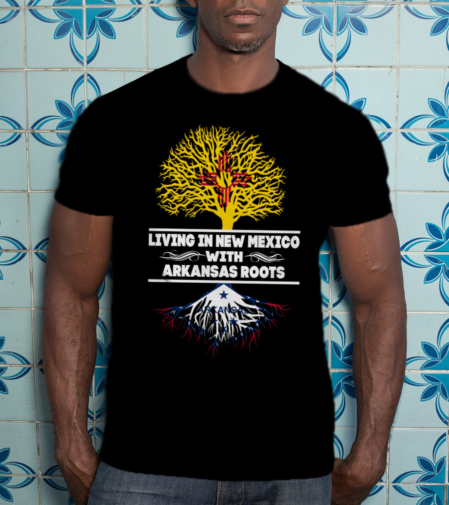 Living In New Mexico With Arkansas Roots Zia Symbol Tree State Heritage Connection T-Shirt
