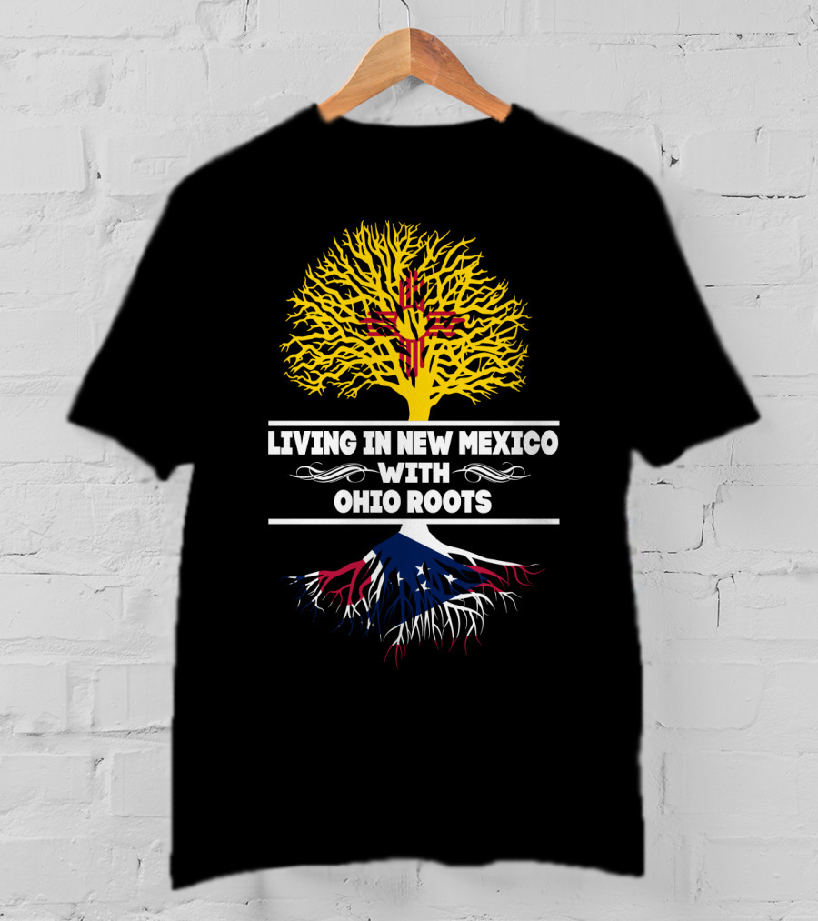 New Mexico Life With Ohio Roots And Zia Symbol Tree T-Shirt