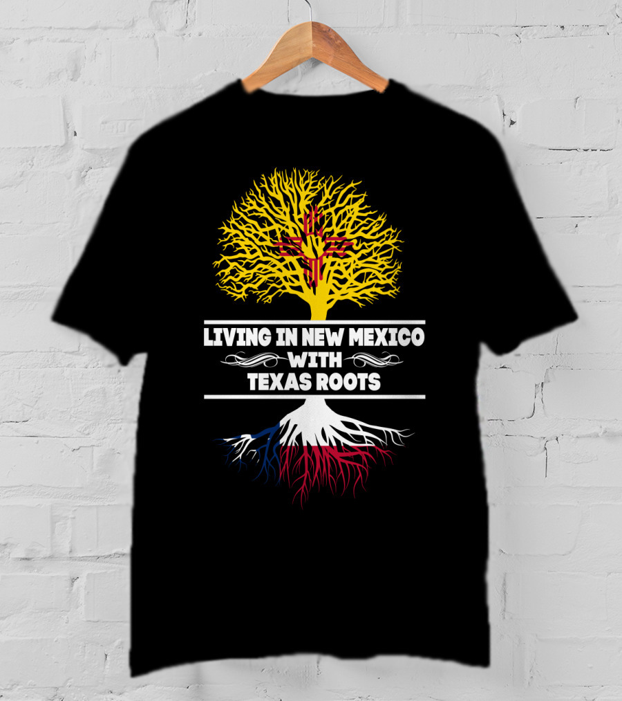 Living In New Mexico With Texas Roots Zia Symbol Tree T-Shirt