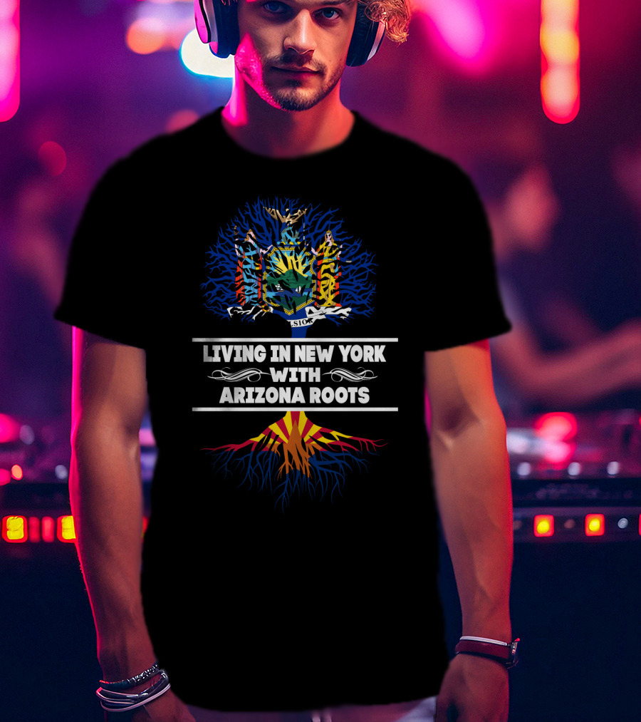 New York City Life Embracing Arizona Heritage With State Flag Colors T-Shirt