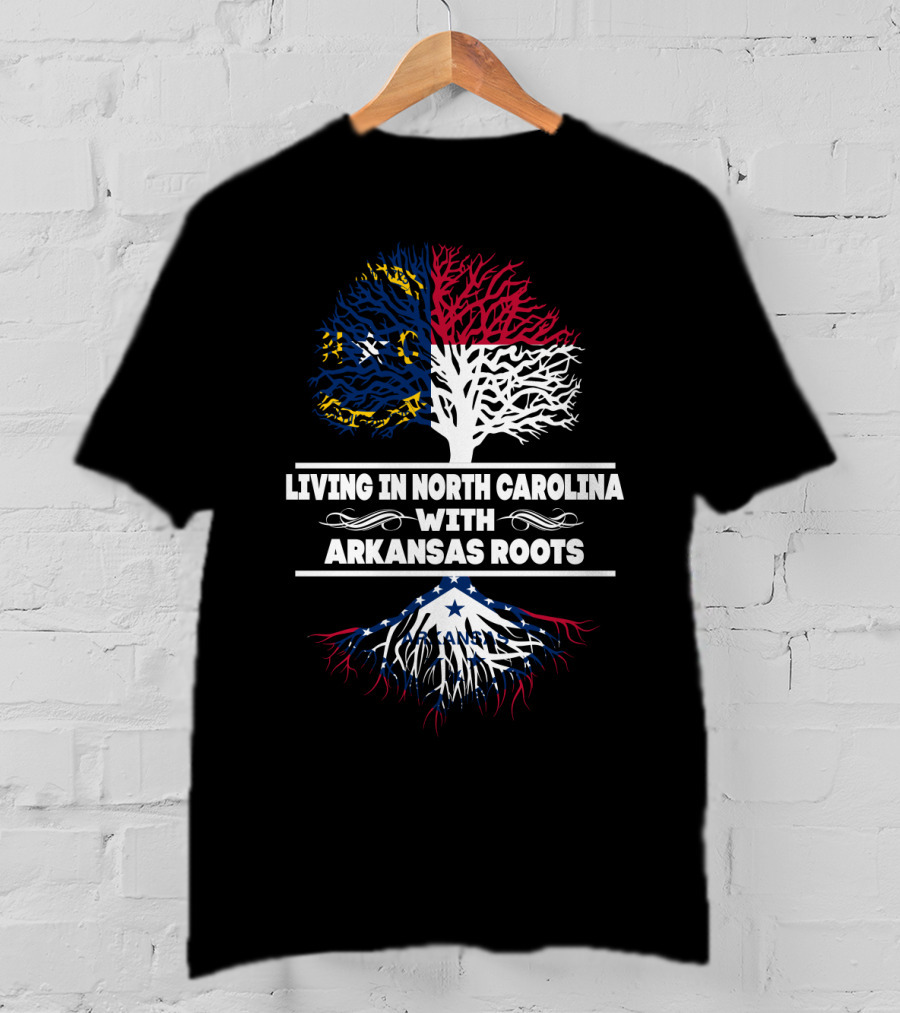 Celebrating North Carolina Living And Arkansas Heritage With State Flag Tree T-Shirt