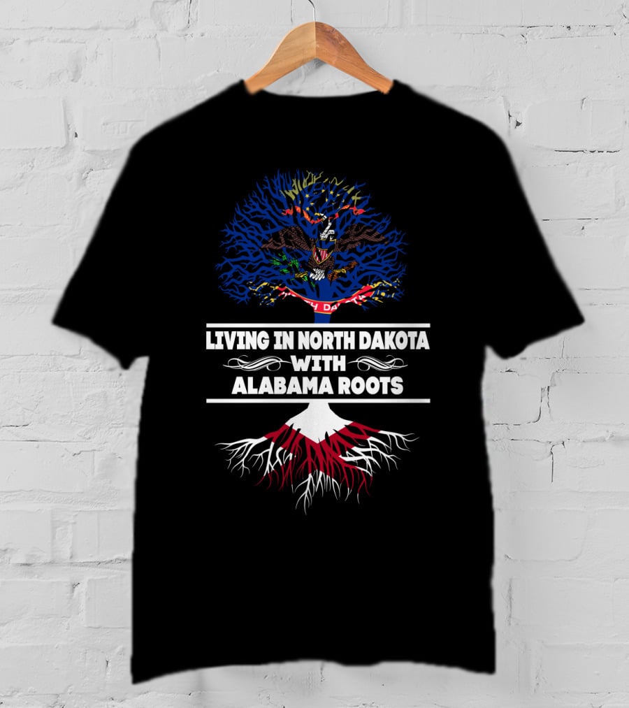 North Dakota Living Alabama Heritage State Flag Tree T-Shirt