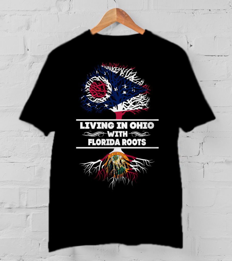 Ohio State Flag Tree With Embedded Florida State Seal: Dual Heritage Connection T-Shirt