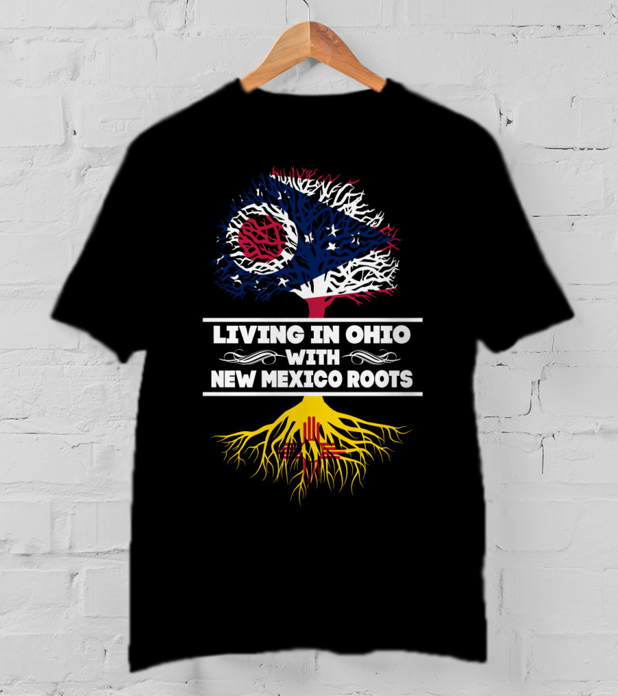 Living In Ohio With New Mexico Roots Flag-Inspired Tree T-Shirt