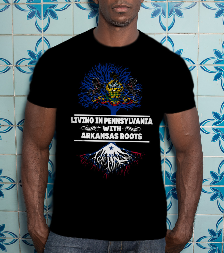 Pennsylvania Life Embracing Arkansas Heritage With State Symbols And Roots Motif T-Shirt