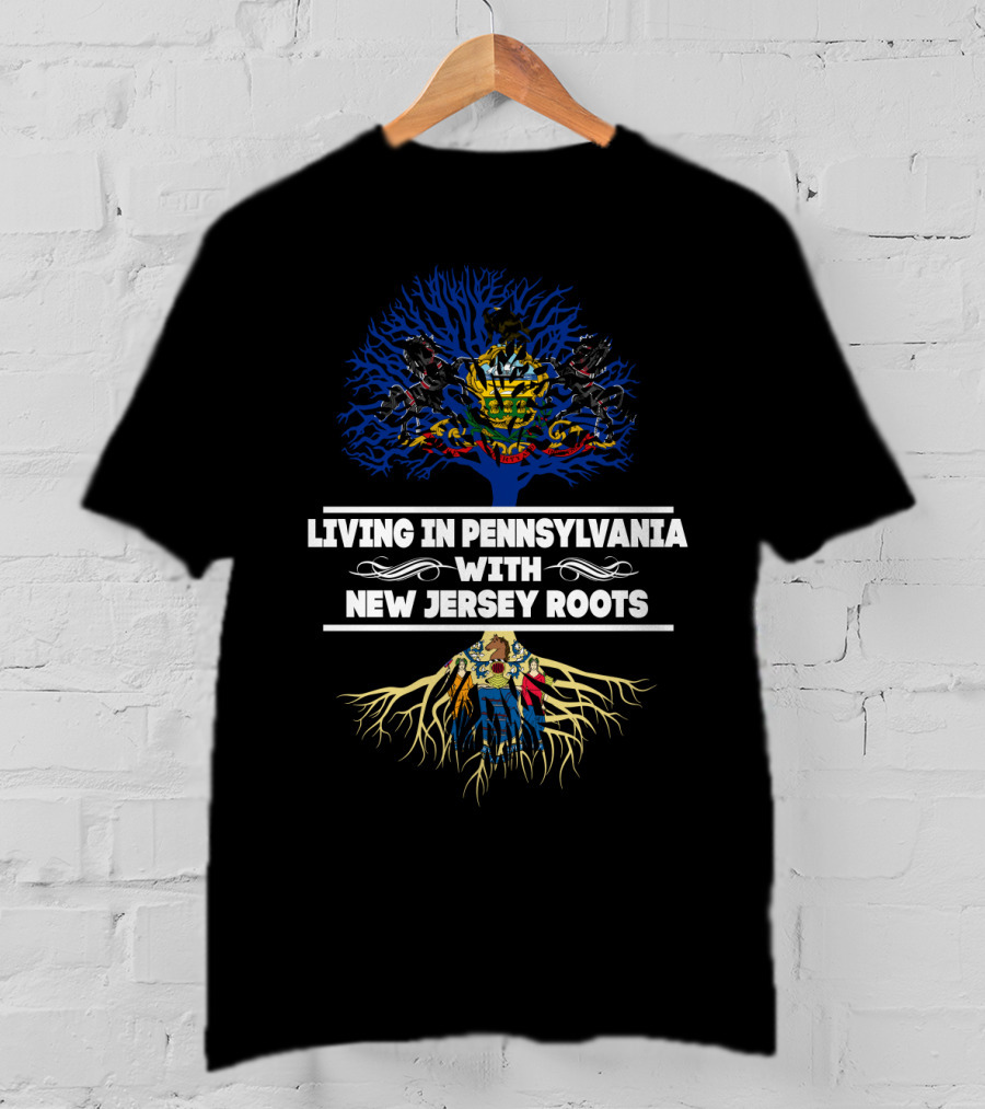 Pennsylvania Life Embracing New Jersey Heritage With State Coat Of Arms Tree T-Shirt