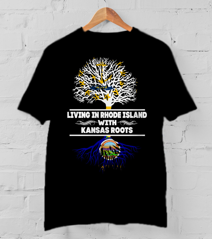 Rhode Island Life Embracing Kansas Heritage Tree T-Shirt