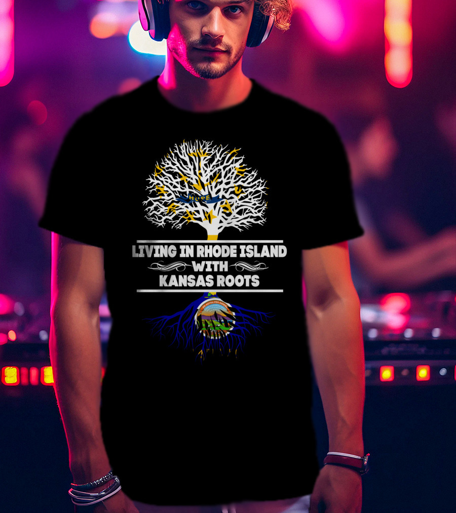 Rhode Island Life Embracing Kansas Heritage Tree T-Shirt