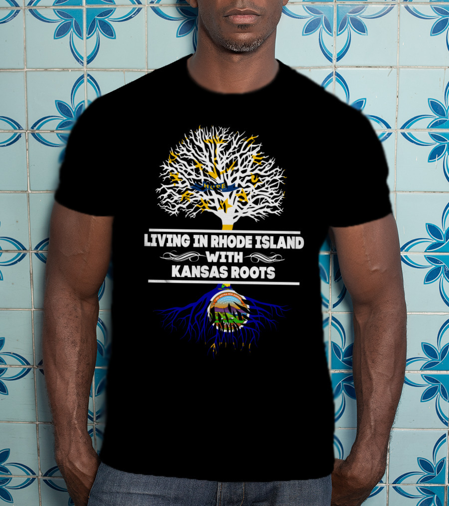 Rhode Island Life Embracing Kansas Heritage Tree T-Shirt