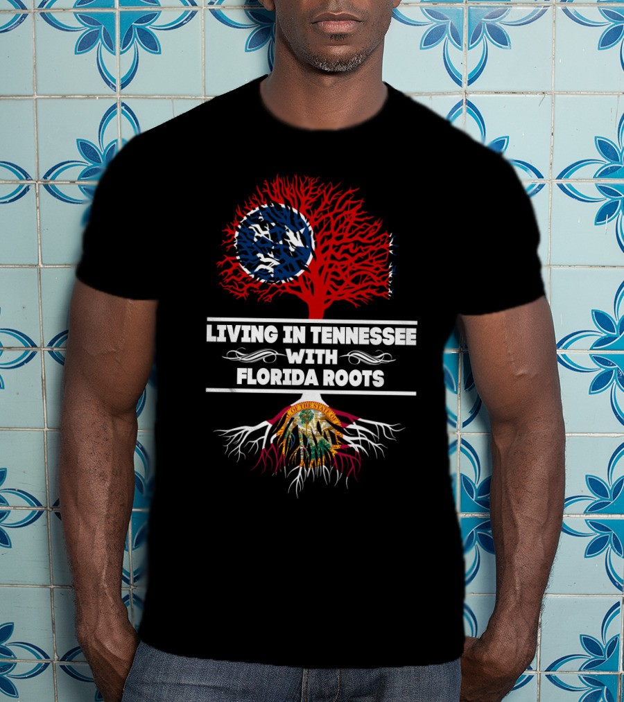 Tennessee Life With Florida Heritage Symbolized By State Flags In Tree T-Shirt