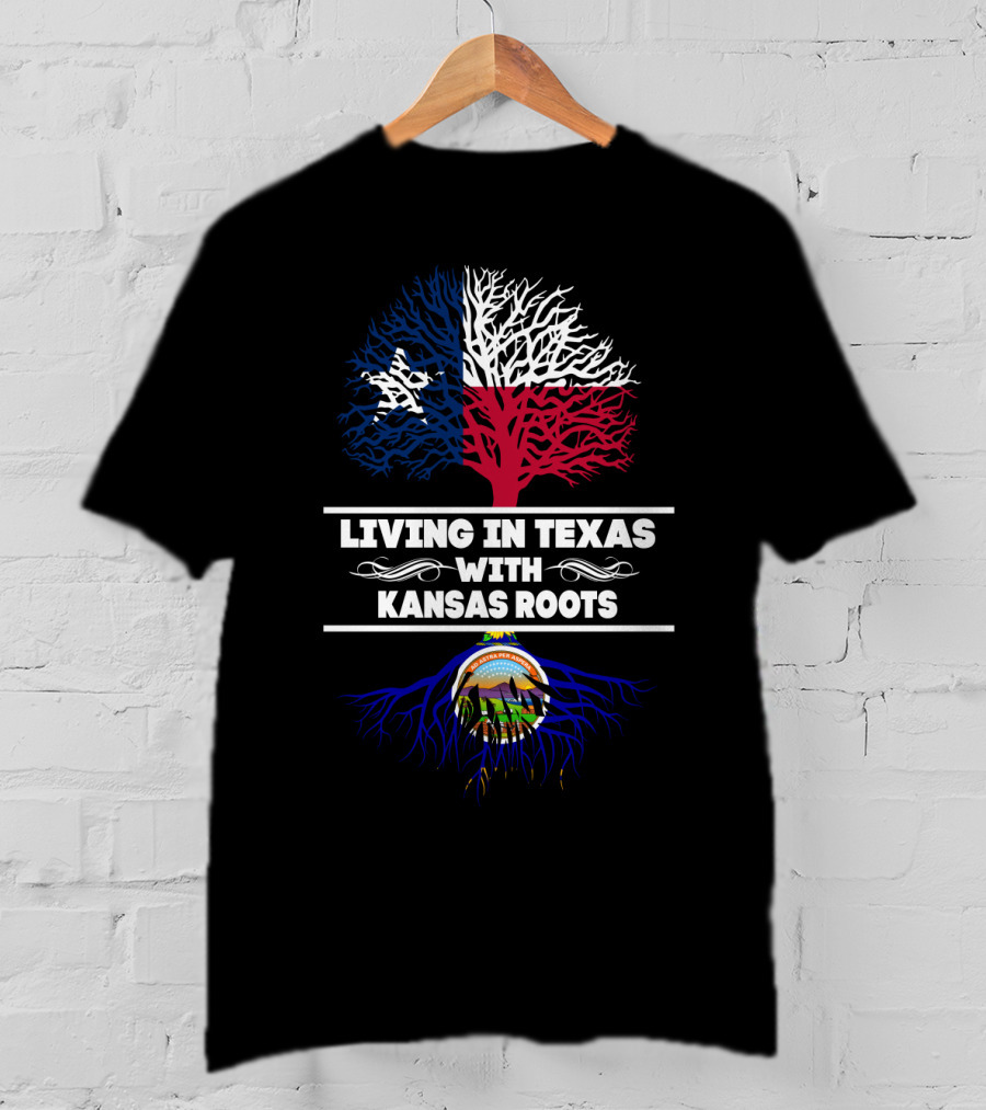 Texas Pride Kansas Heritage Tree With Roots State Connection T-Shirt