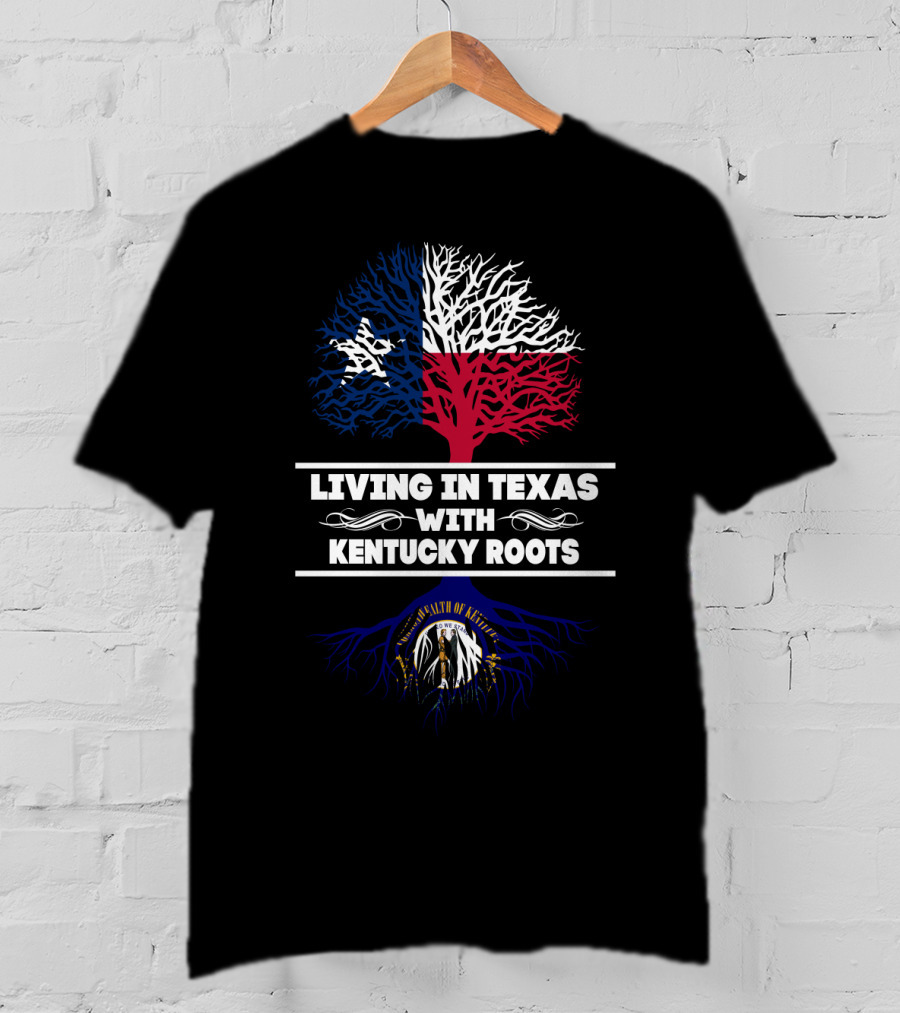 Texas And Kentucky Pride: Lone Star Tree With Commonwealth Of Kentucky Emblem T-Shirt