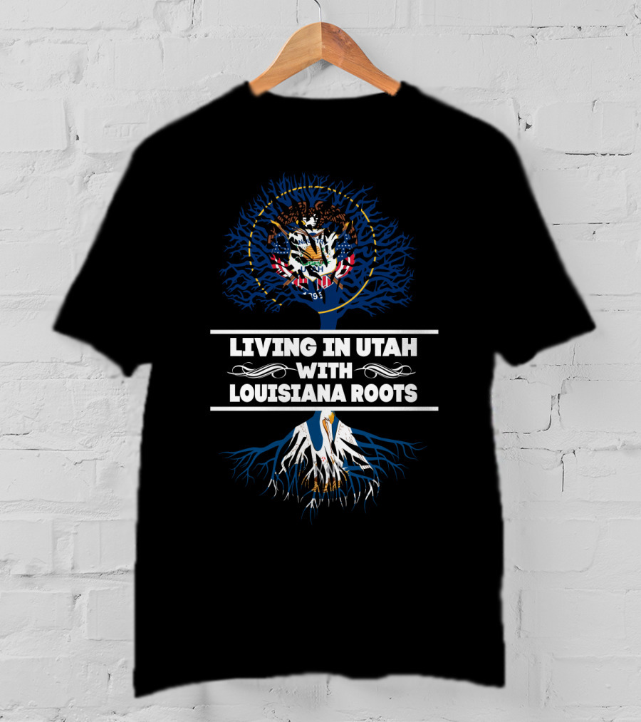Utah Pride Blending With Deep Louisiana Roots Emblem T-Shirt