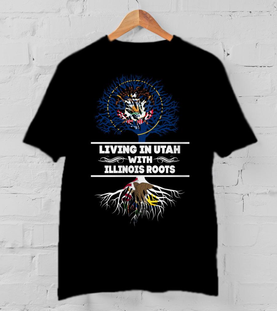 Utah State Seal Living Identified By Illinois State Symbolic Roots T-Shirt