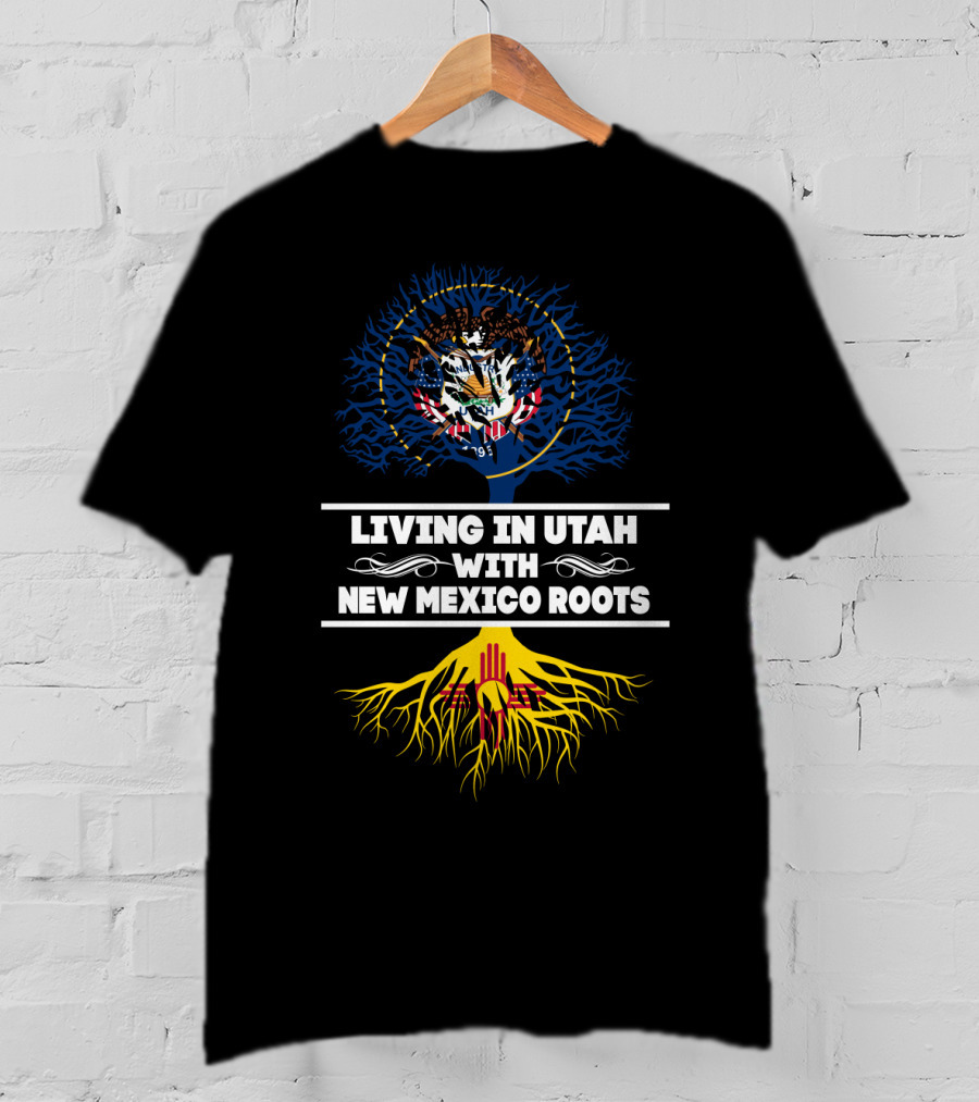 Utah With New Mexico Roots Tree Featuring State Seals And Symbolм T-Shirt