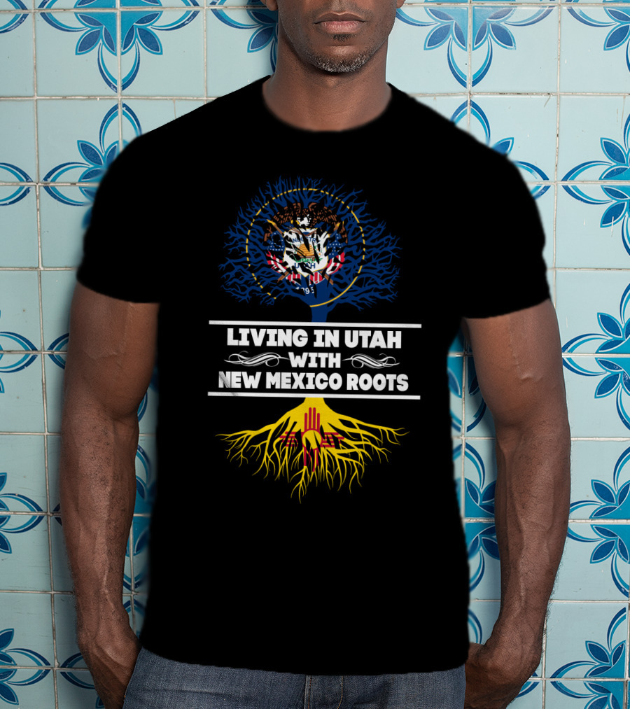 Utah With New Mexico Roots Tree Featuring State Seals And Symbolм T-Shirt