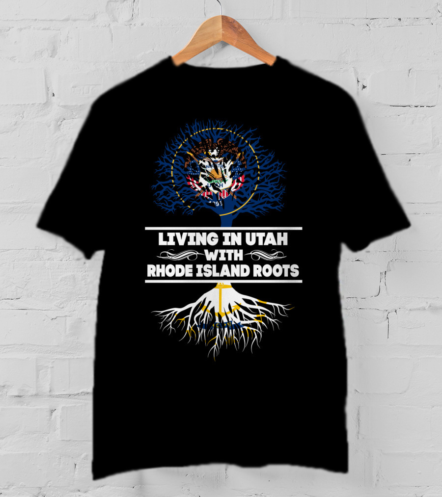 Utah State Emblem And Rhode Island Roots Connection T-Shirt