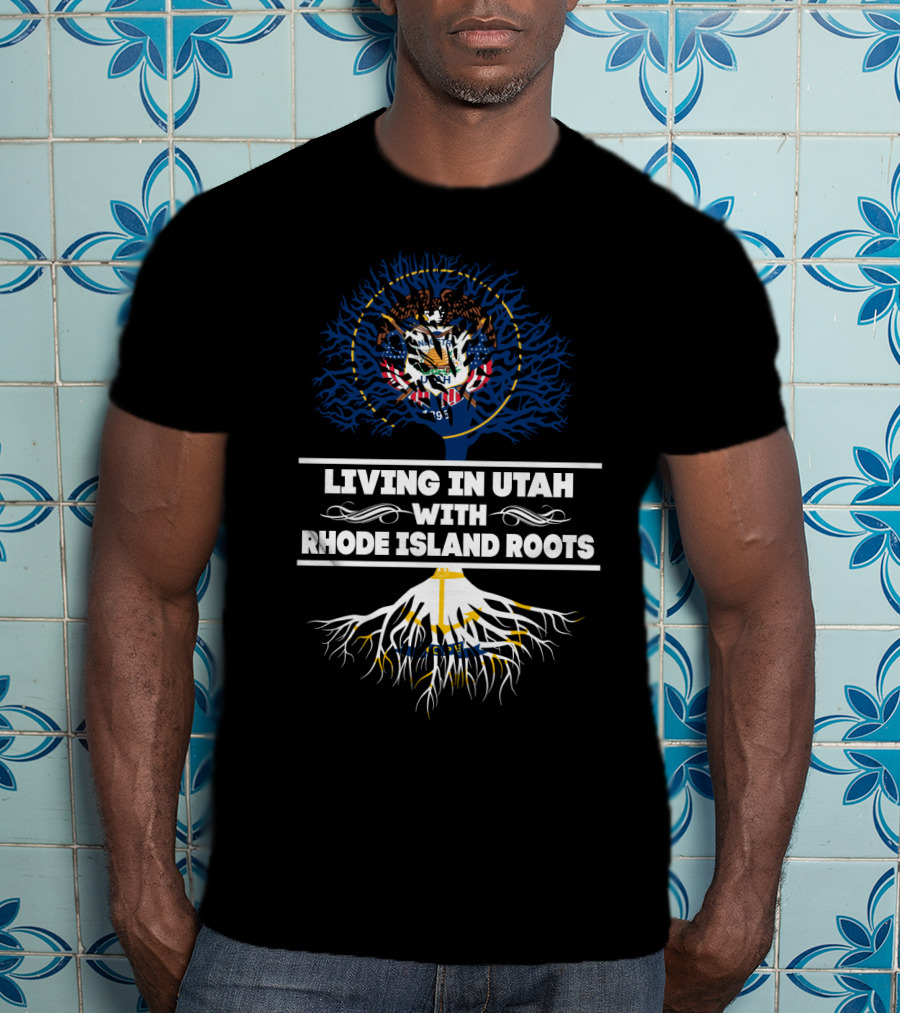 Utah State Emblem And Rhode Island Roots Connection T-Shirt