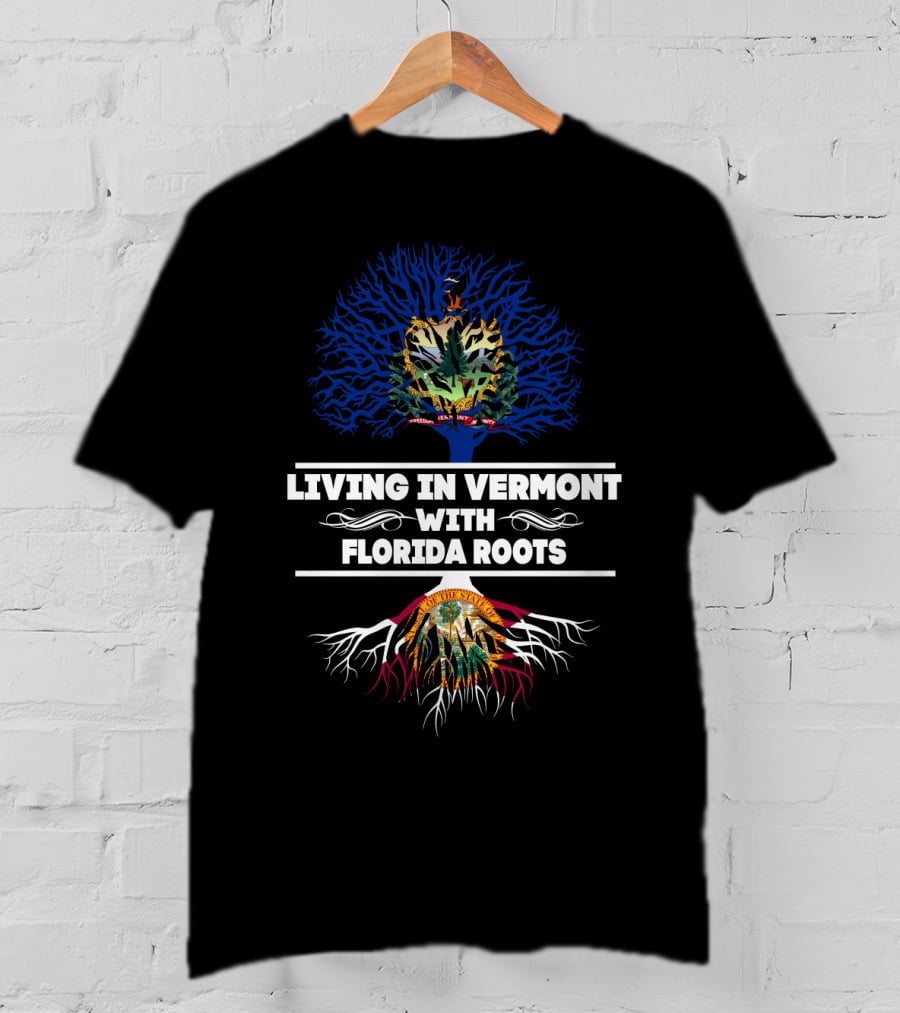 Vermont Living With Florida Roots Showcasing State Symbols T-Shirt