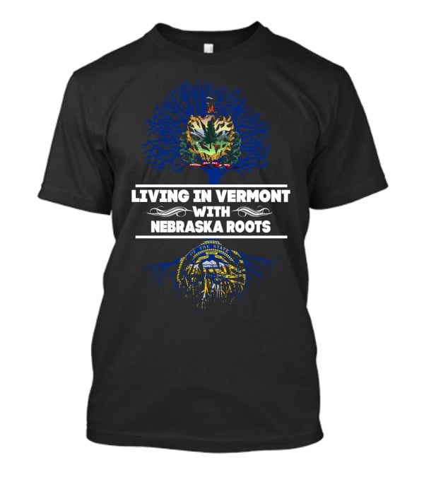 Vermont Pride Blended With Deep Nebraska Heritage Illustrated In State Symbols T-Shirt