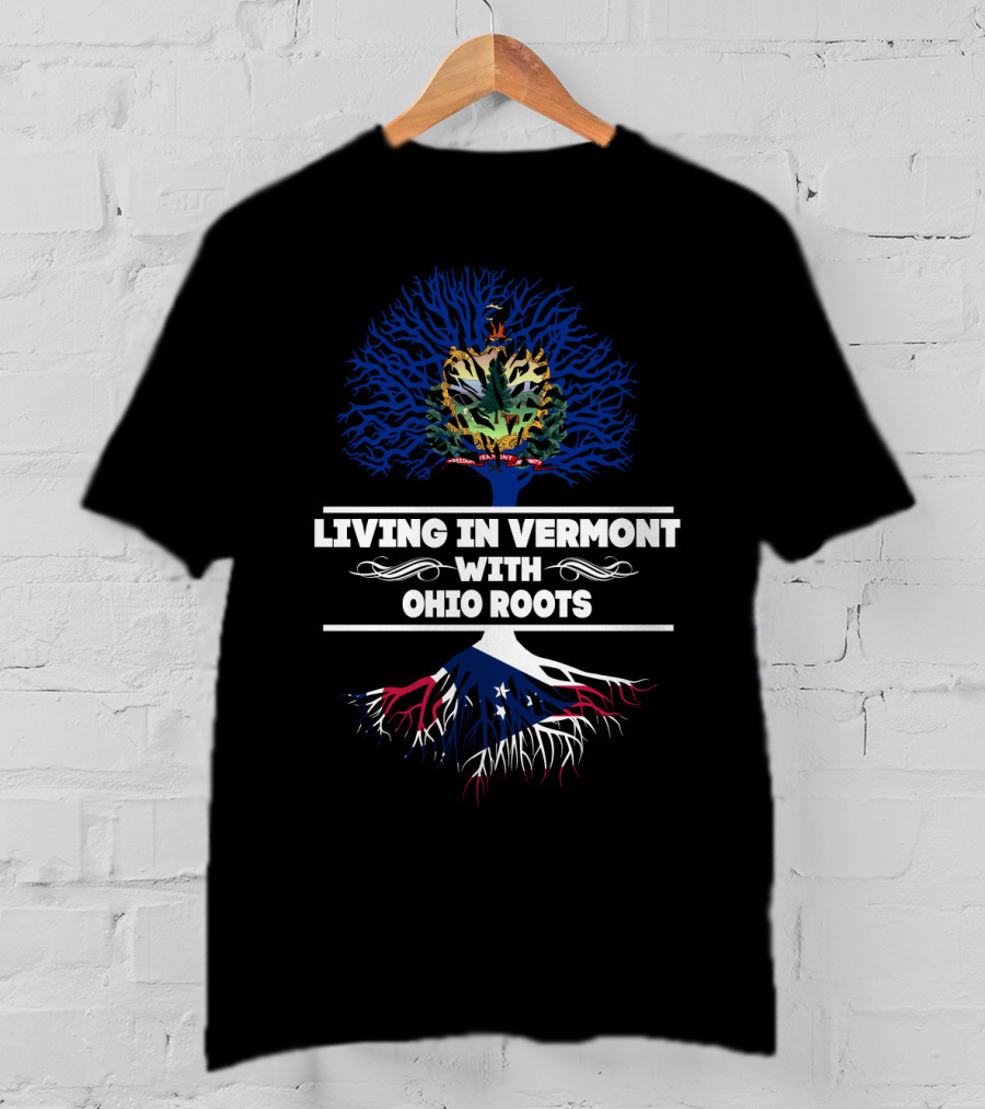 Vermont Living Ohio Roots Pride Tree With State Symbols T-Shirt