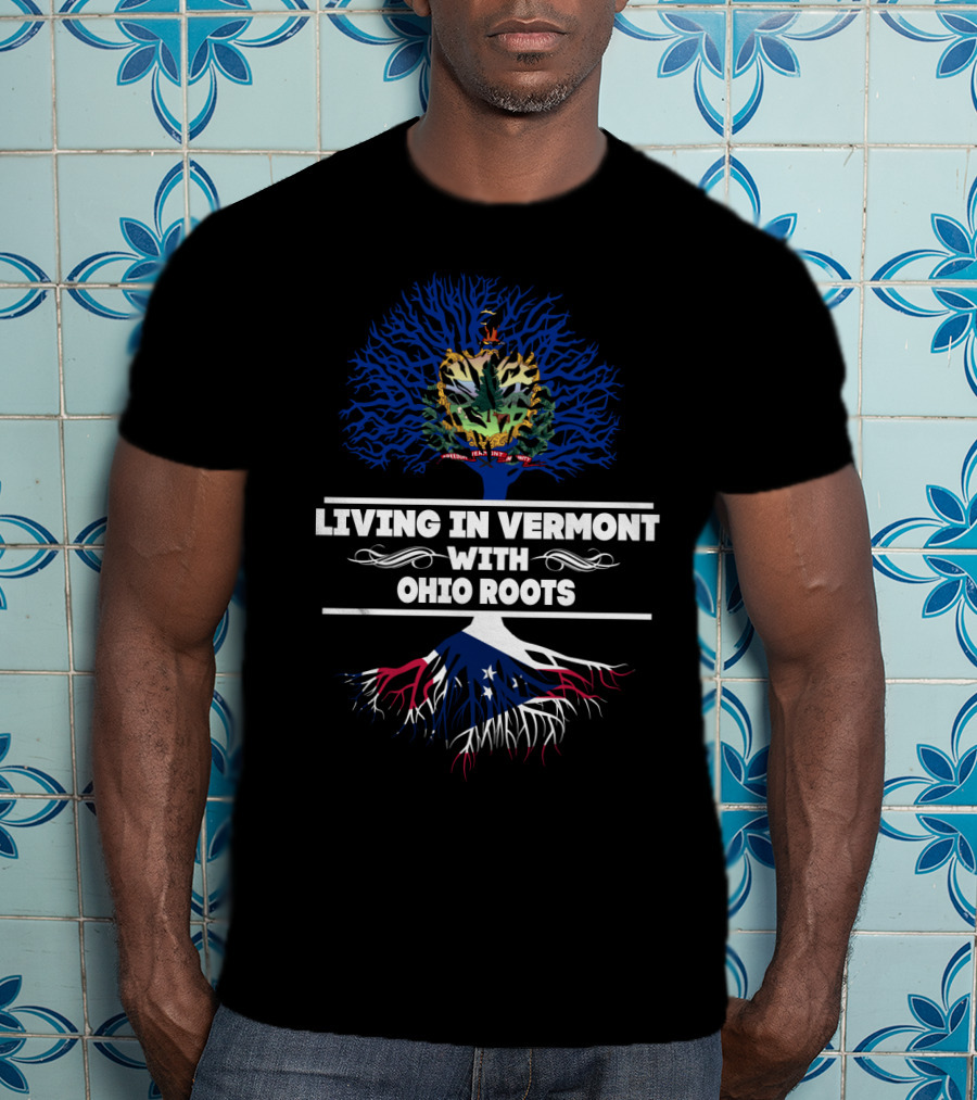 Vermont Living Ohio Roots Pride Tree With State Symbols T-Shirt