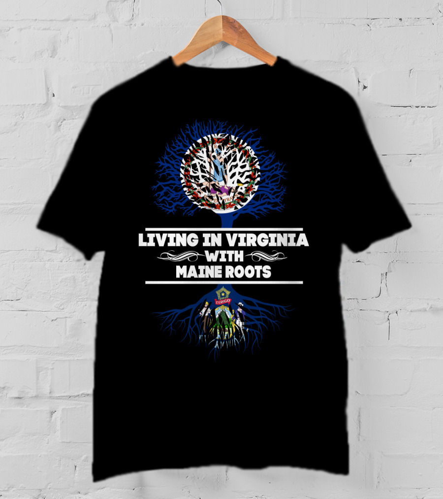 Virginia Living Maine Roots State Pride Connection Tree T-Shirt
