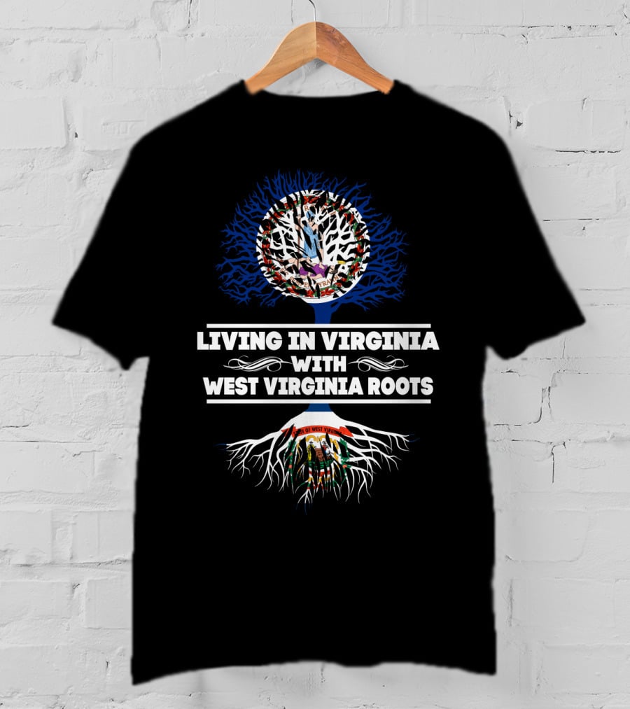 Living In Virginia Pride With Deep West Virginia Roots Featuring State Symbols T-Shirt