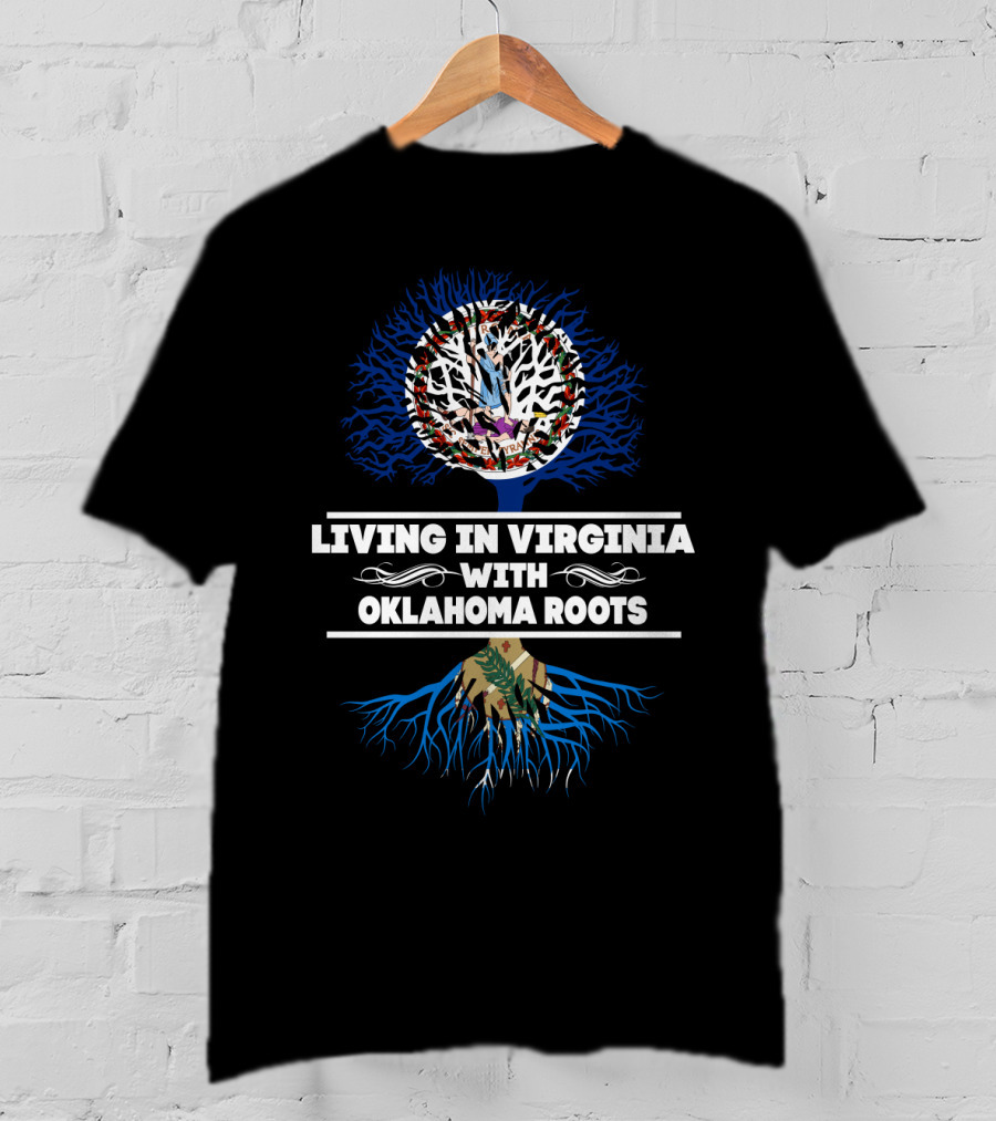 Living In Virginia With Proud Oklahoma Roots And State Symbols Tree T-Shirt