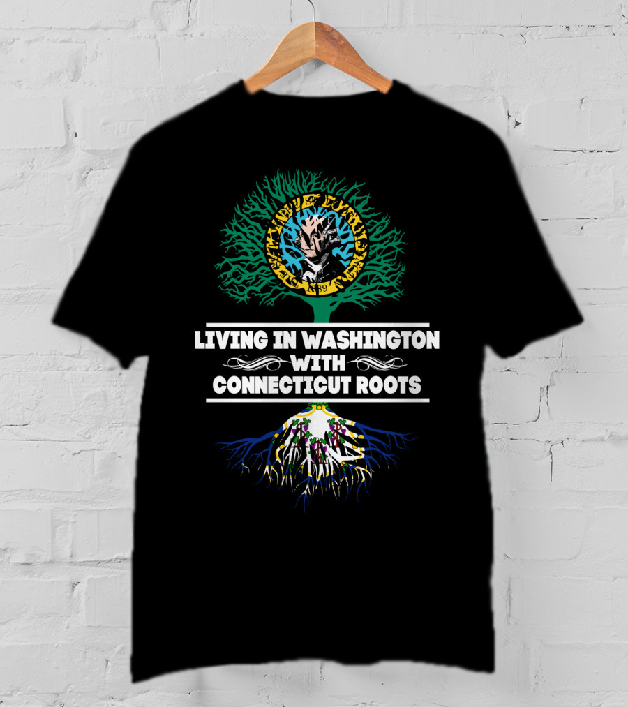 Living In Washington With Connecticut Roots Tree Of Life Black Heritage And Culture T-Shirt