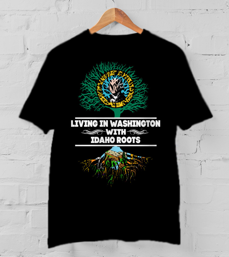 Situated In Washington Highlighting Deep Idaho Roots With Wrestling Emblem And Tree T-Shirt