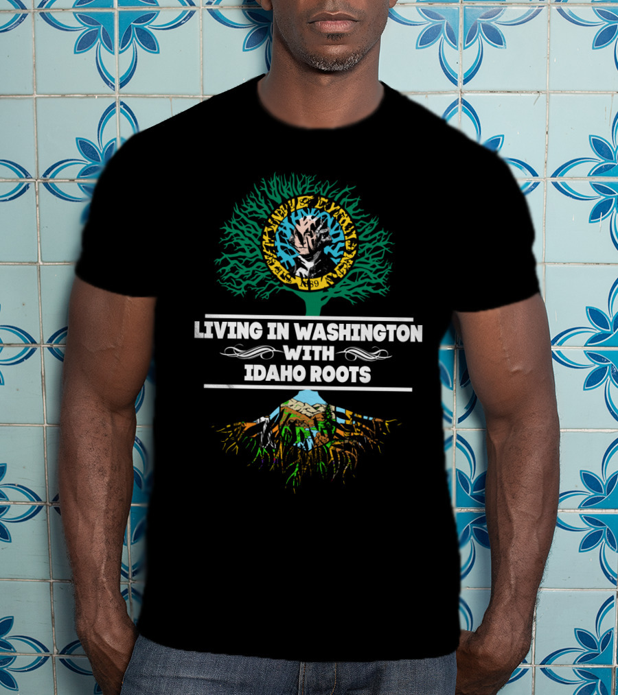 Situated In Washington Highlighting Deep Idaho Roots With Wrestling Emblem And Tree T-Shirt