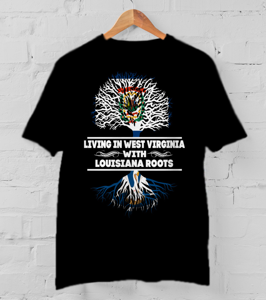 West Virginia Living Louisiana Heritage Tree Art With State Symbols T-Shirt